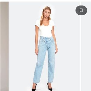 Agolde Crisscross high rise full length jean